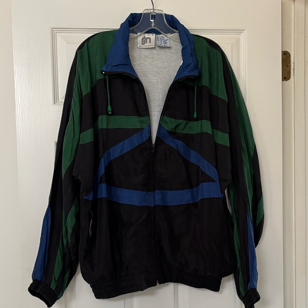 Vintage Jack Mulqueen Men's Silk Tracksuit, Size M